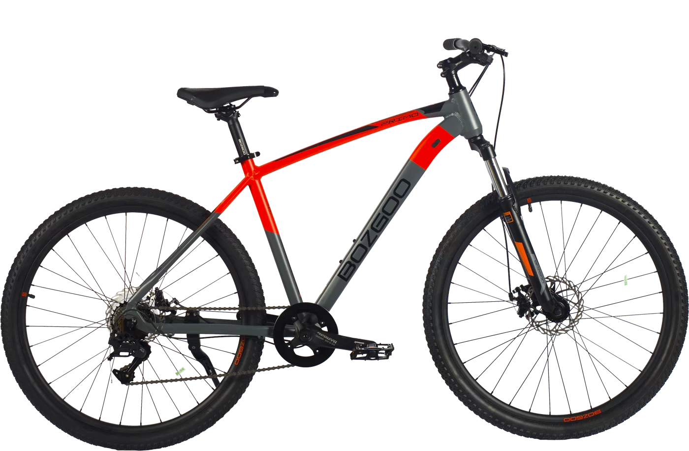 Реальное фото Велосипед BOZGOO Primo 29" серый/оранжевый 24342 от магазина Спортев