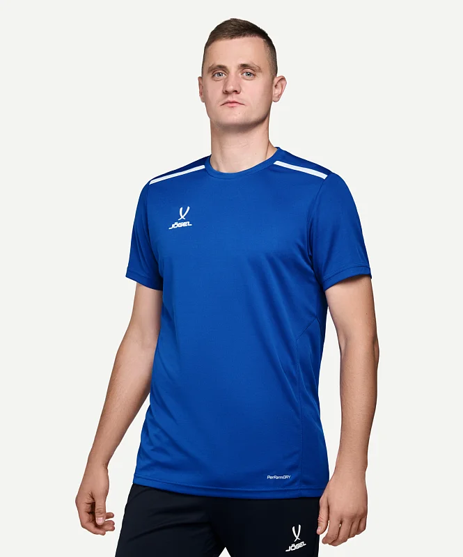 Реальное фото Футболка тренировочная Jogel Division Training Tee синяя 1844 от магазина Спортев