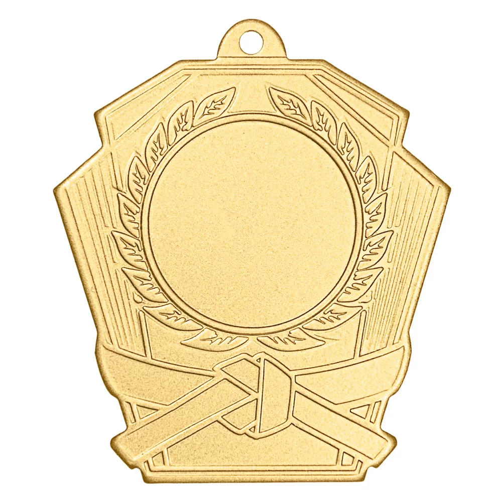 Реальное фото Медаль MZ 75-50/GM (50х53мм, D-25мм, s-2мм) от магазина Спортев