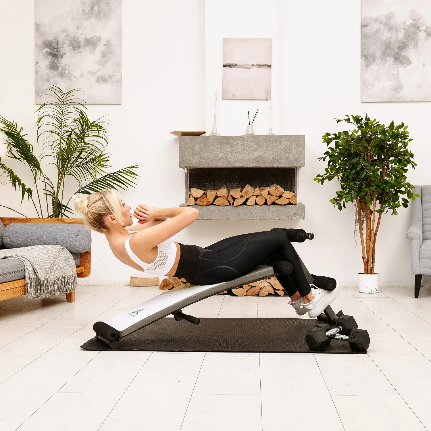 Реальное фото Скамья для пресса DFC DB140 от магазина Спортев