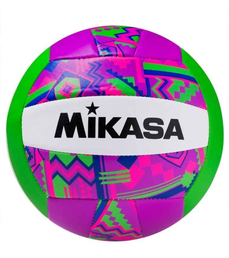 Реальное фото Мяч волейбольный Mikasa GGVB-SF бело-фиол-салат-розовый от магазина СпортЕВ