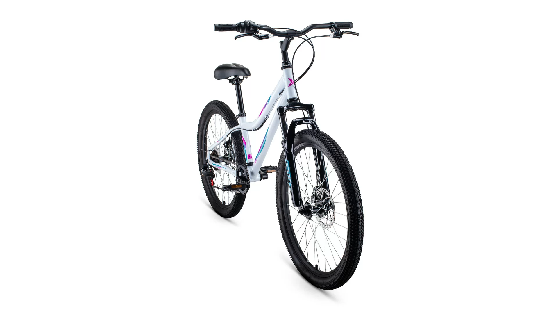 Реальное фото Велосипед Forward Iris 24 2.0 D (6ск) (2022) белый/розовый от магазина СпортЕВ