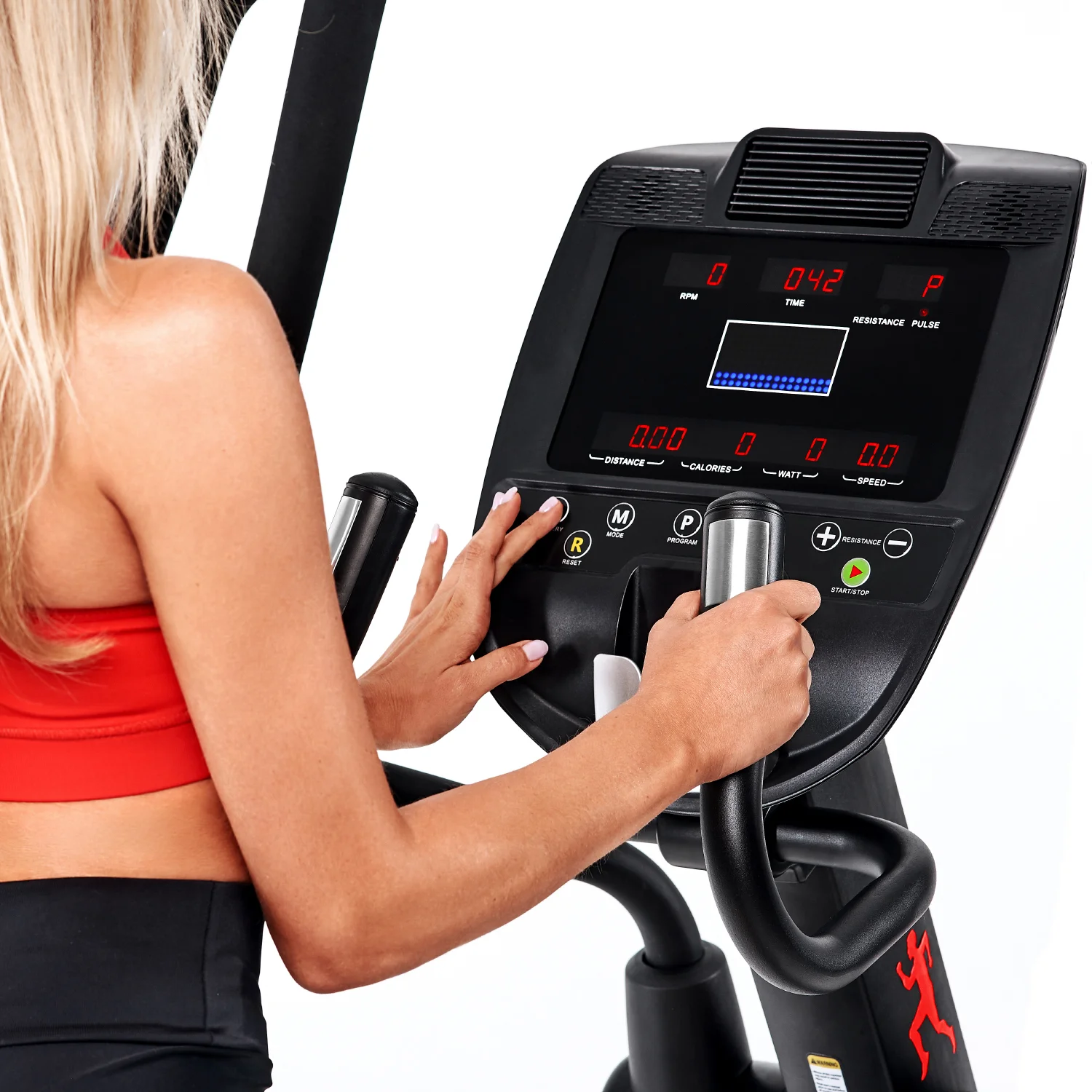 Реальное фото Эллиптический тренажер DFC E200 магн.эл.привод от магазина Спортев