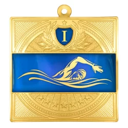 Медаль MZP 301-65/GBU кроль 1 место (65х65мм, s-2,5мм) латунь
