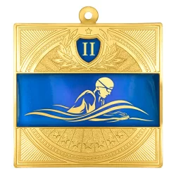 Медаль MZP 301-65/GBU брасс 2 место (65х65мм, s-2,5мм) латунь