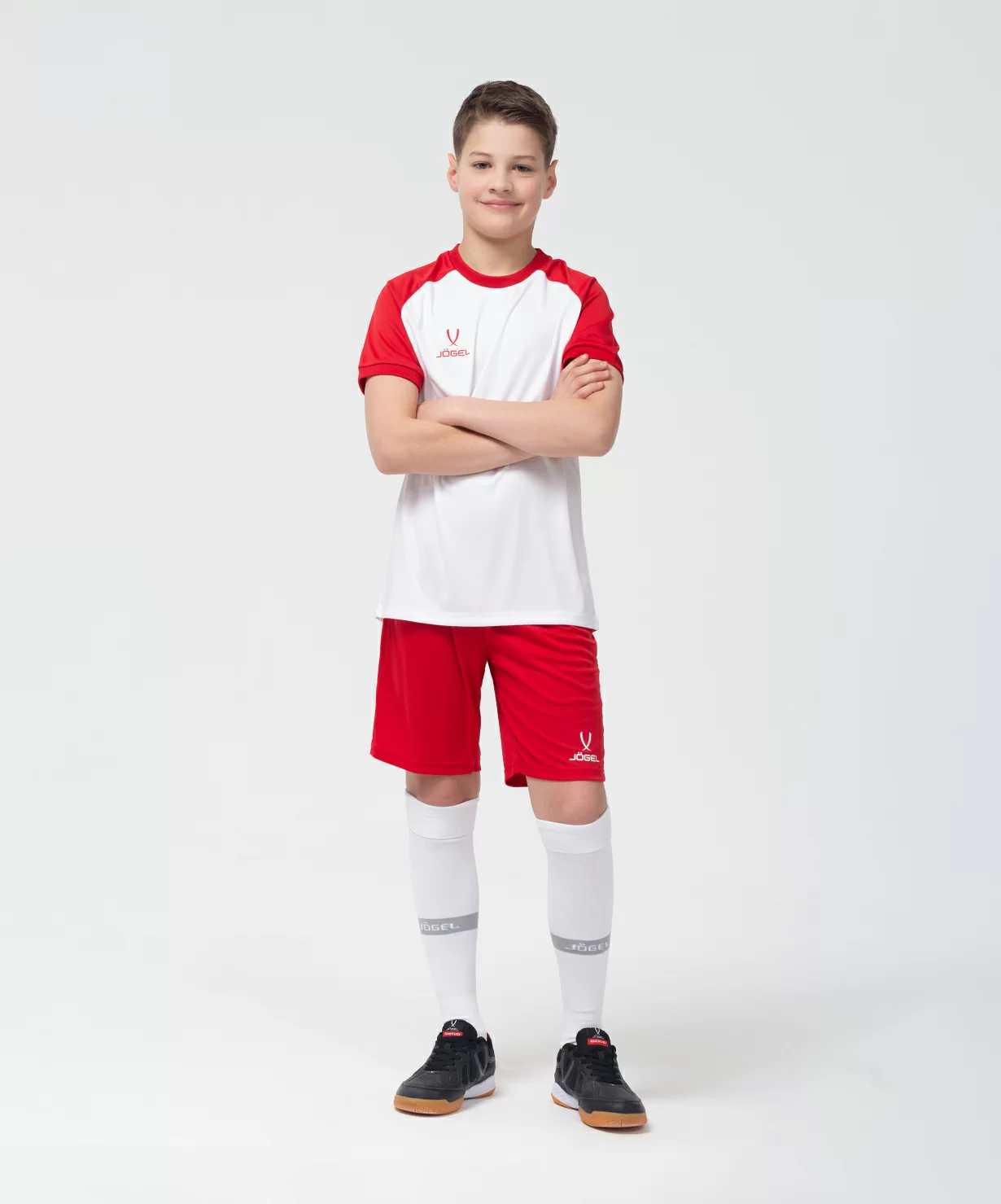 Реальное фото Шорты игровые JÖGEL CAMP Classic Shorts, красный/белый, детский от магазина Спортев