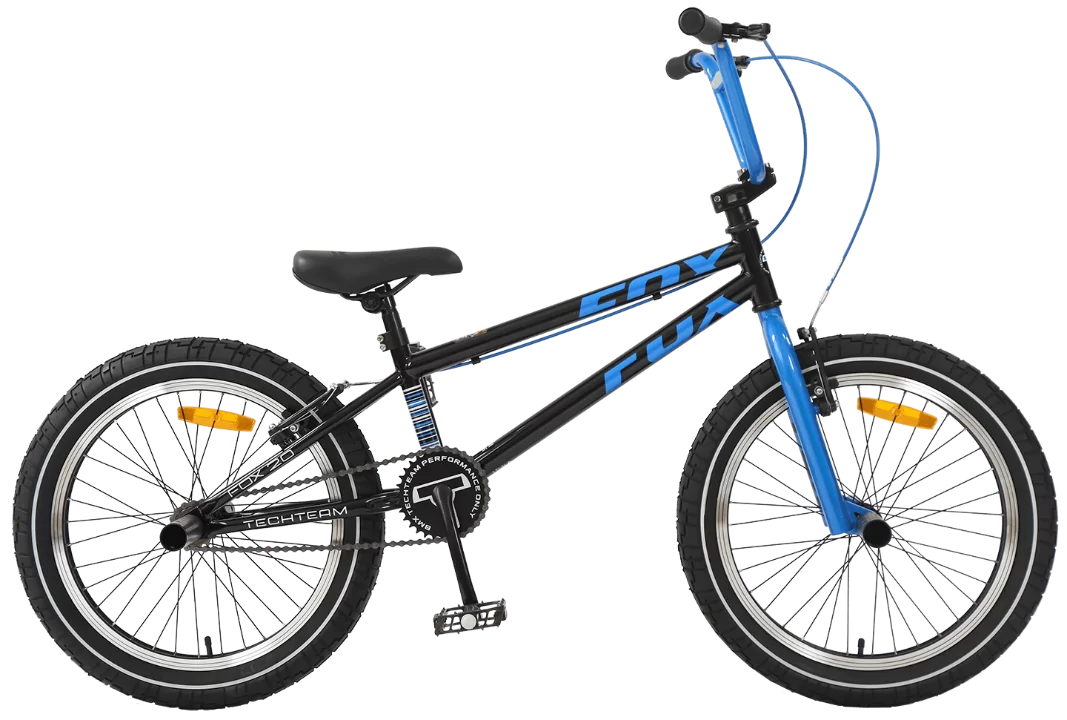 Реальное фото Велосипед BMX TechTeam Fox 20" (2021) черно-синий от магазина СпортЕВ