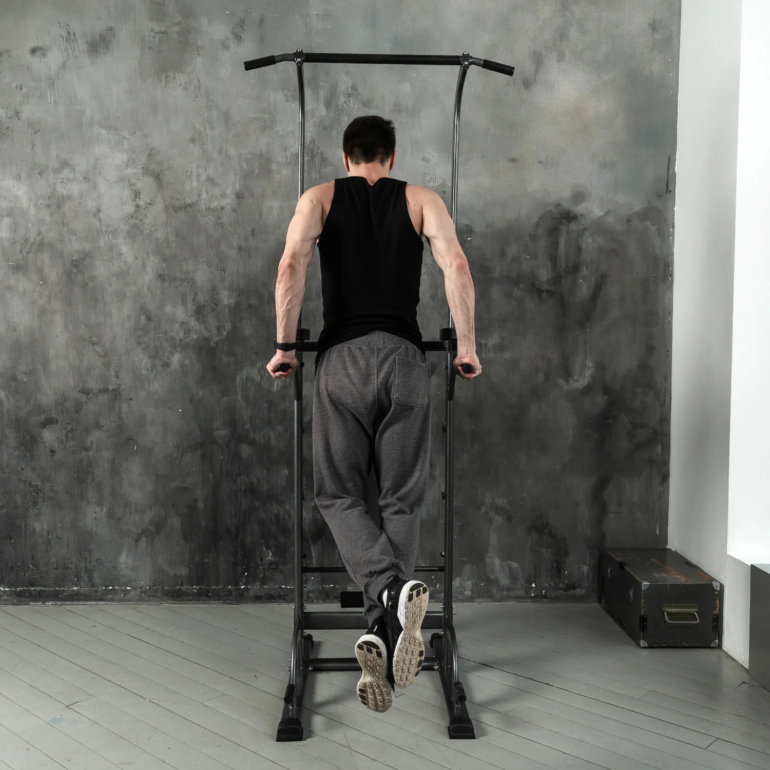 Реальное фото Турник-брусья со скамьей DFC Power Tower G003 от магазина Спортев