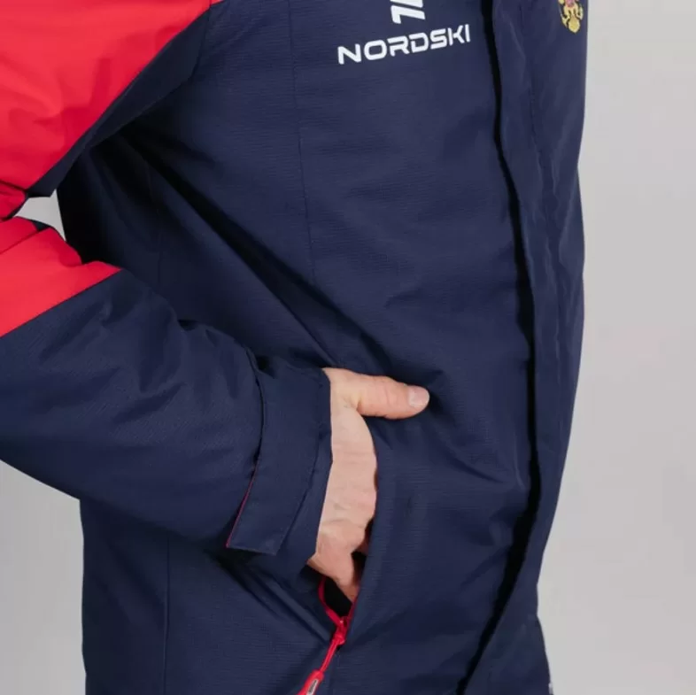 Реальное фото Куртка утепленная Nordski Mount dark blue/red NSM434710 от магазина СпортЕВ