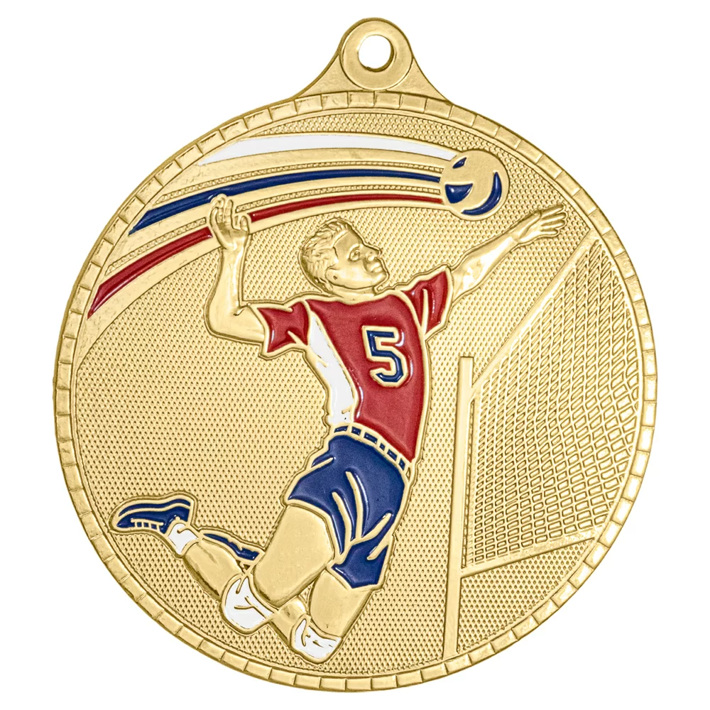 Реальное фото Медаль MZP 394-55/G волейбол (D-55мм, s-2,5мм) латунь от магазина СпортЕВ