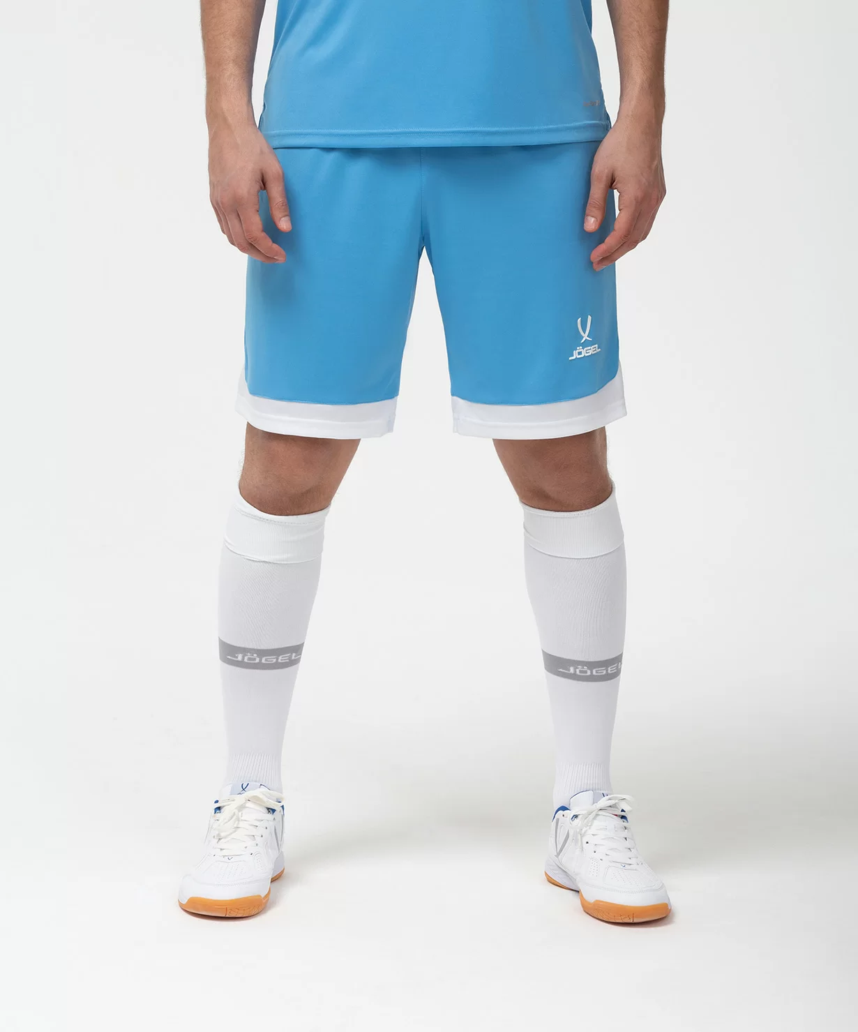 Реальное фото Шорты игровые JÖGEL DIVISION PerFormDRY Union Shorts, голубой/белый/белый от магазина Спортев