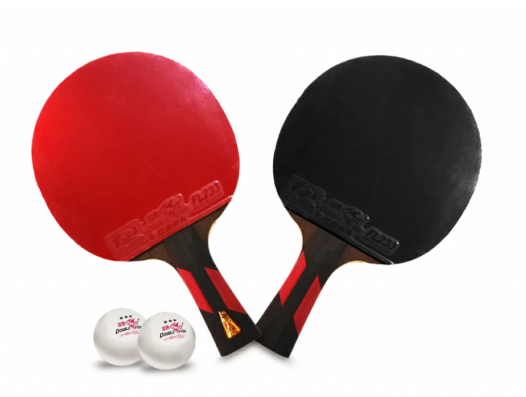 Реальное фото Ракетка для настольного тенниса Double Fish серия с чехлом 7А+С +2 мяча 3* от магазина СпортЕВ