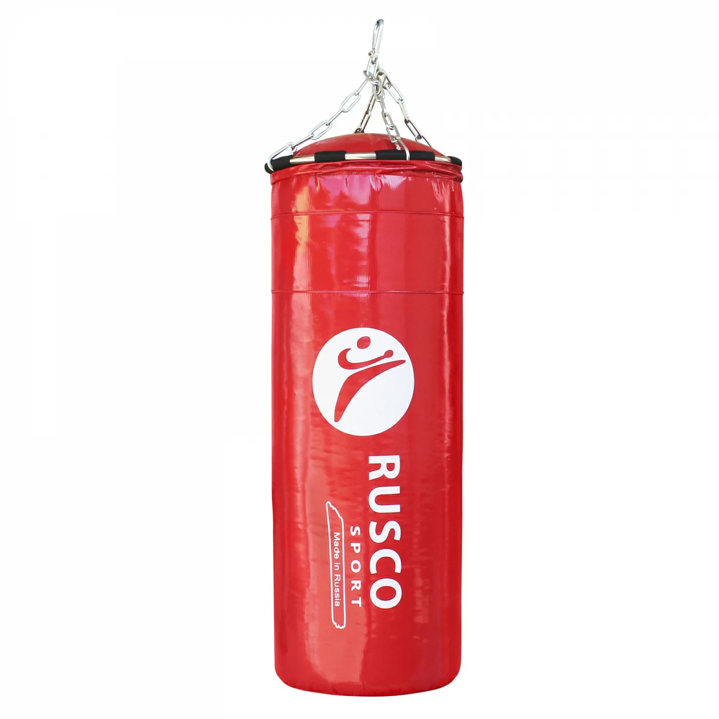 Реальное фото Мешок боксерский RuscoSport 45 кг (+/- 5 кг), 150 см, d-35 см красный 4763 от магазина СпортЕВ