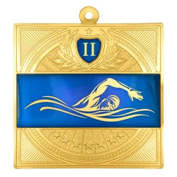 Медаль MZP 301-65/GBU кроль 3 место (65х65мм, s-2,5мм) латунь
