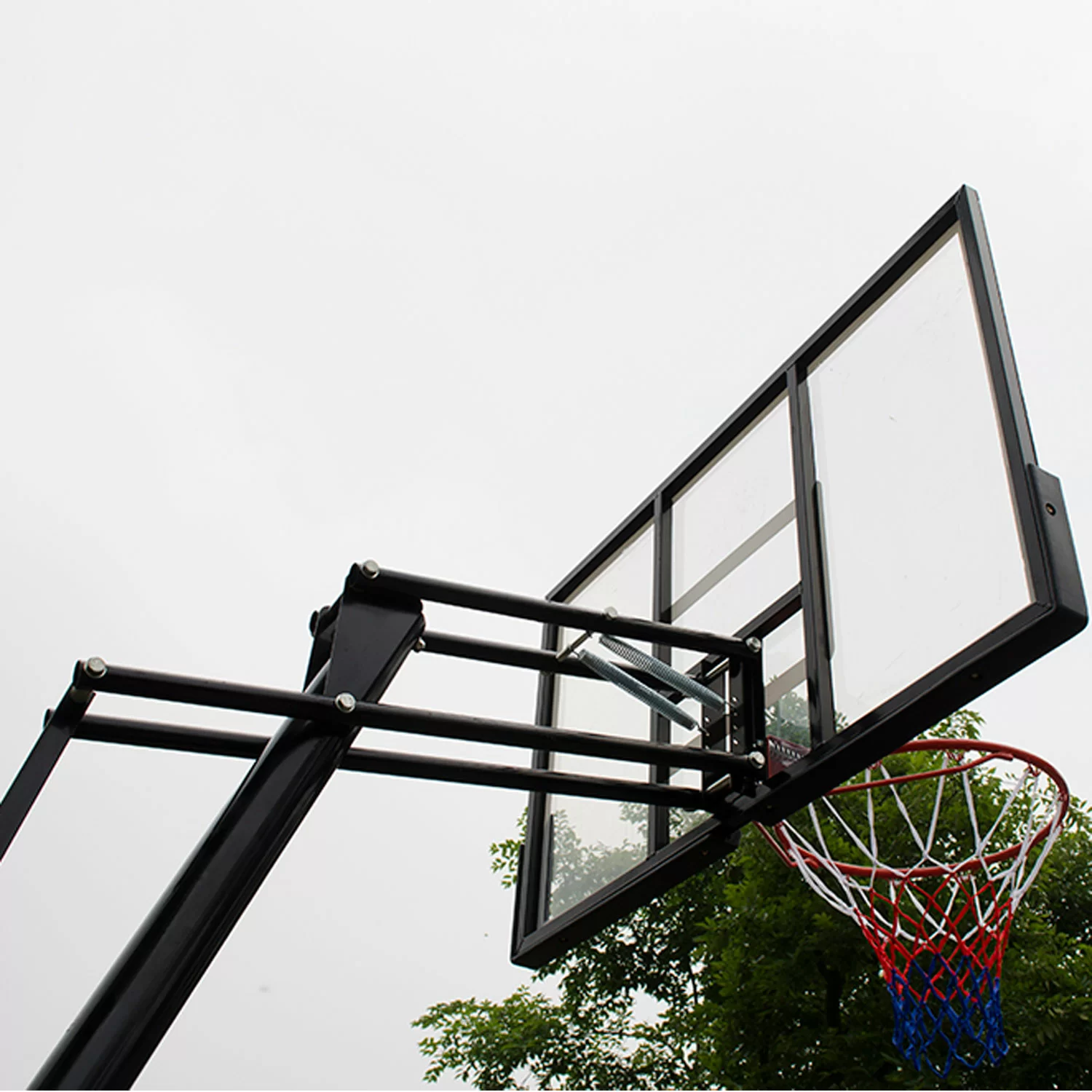 Реальное фото Баскетбольная мобильная стойка DFC STAND60P 152x90cm поликарбонат (два короба) от магазина СпортЕВ