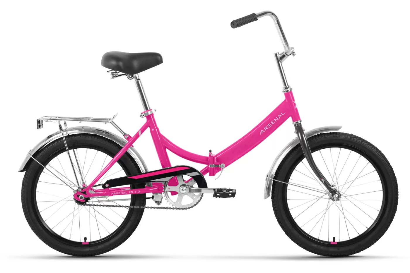Реальное фото Велосипед Forward Arsenal 20 1.0 скл (1ск) (2022) розовый/белый от магазина СпортЕВ