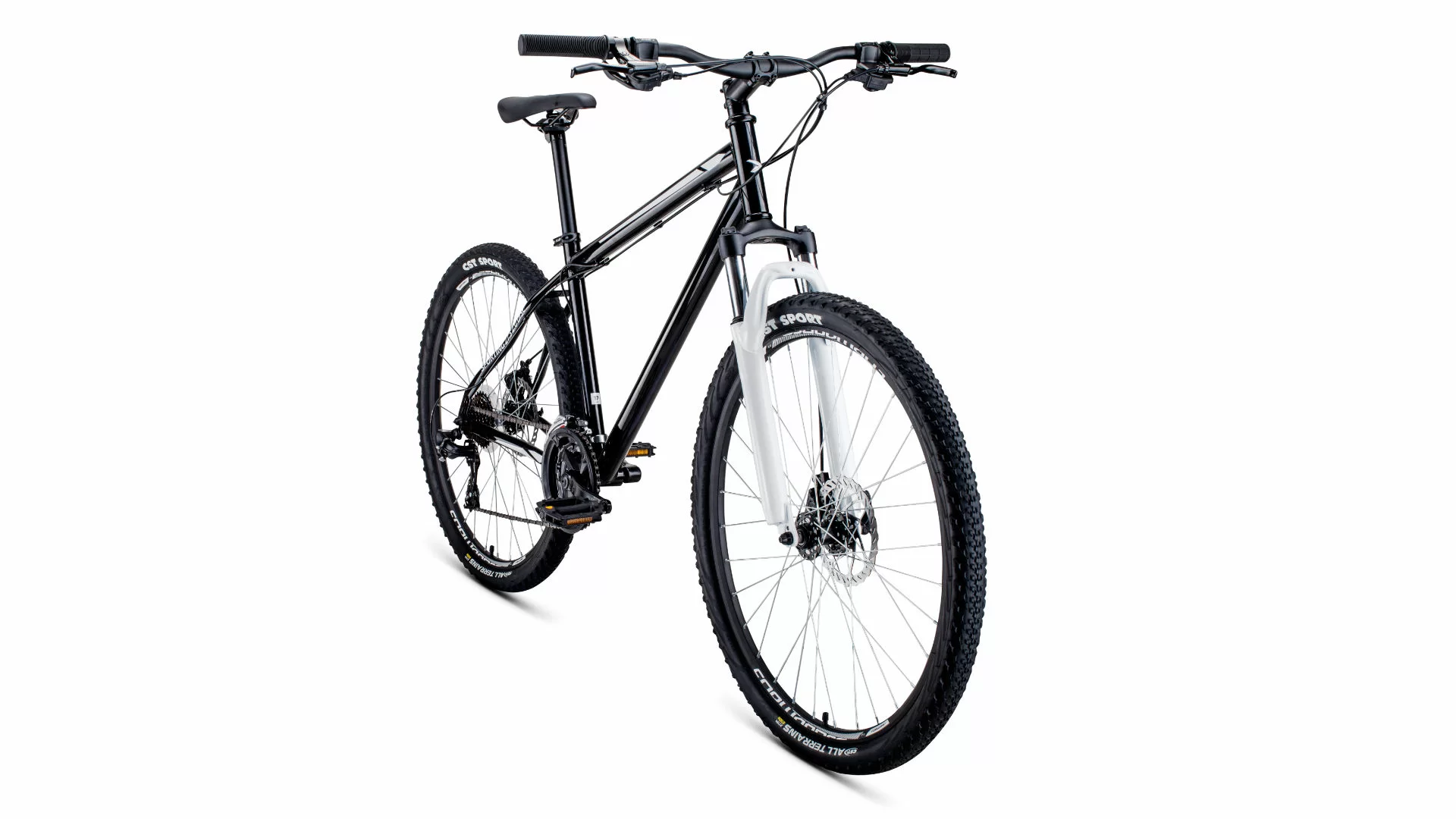Реальное фото Велосипед Forward Sporting 27.5 2.2 disc (2021) черный/белый RBKW1M17G017 от магазина СпортЕВ