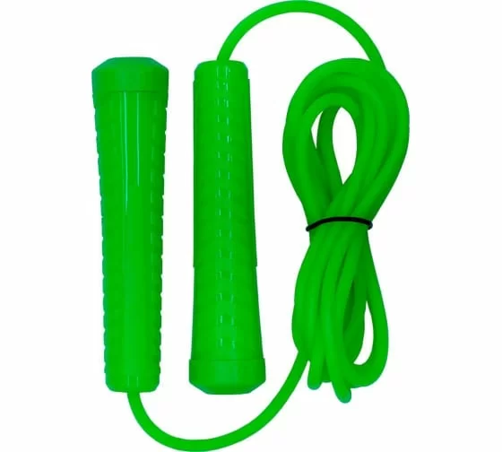Реальное фото Скакалка 3 м Fortius Neon ручки пластиковые зеленая F210401-3FG от магазина СпортЕВ