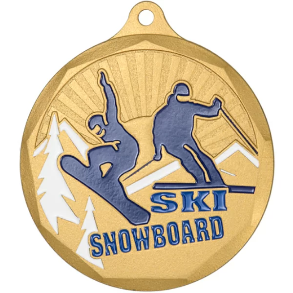 Реальное фото Медаль MZP 581-50/G сноуборд/горные лыжи (D-50мм, s-2 мм) от магазина СпортЕВ