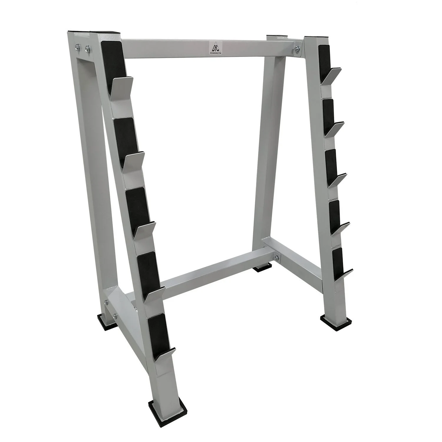 Реальное фото Стойка для хранения 5 грифов DFC Powergym RA769G серый от магазина Спортев