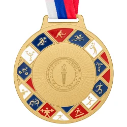 Медаль MZP 518-80/GM с лентой (D-80мм, s-3 мм)