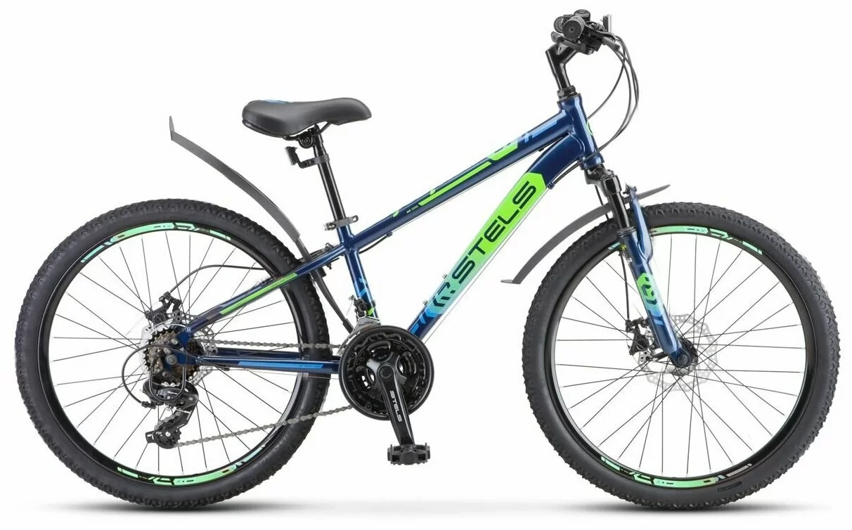 Реальное фото Велосипед Stels Navigator-400 MD 24" синий/салатовый/голубой F010 от магазина СпортЕВ