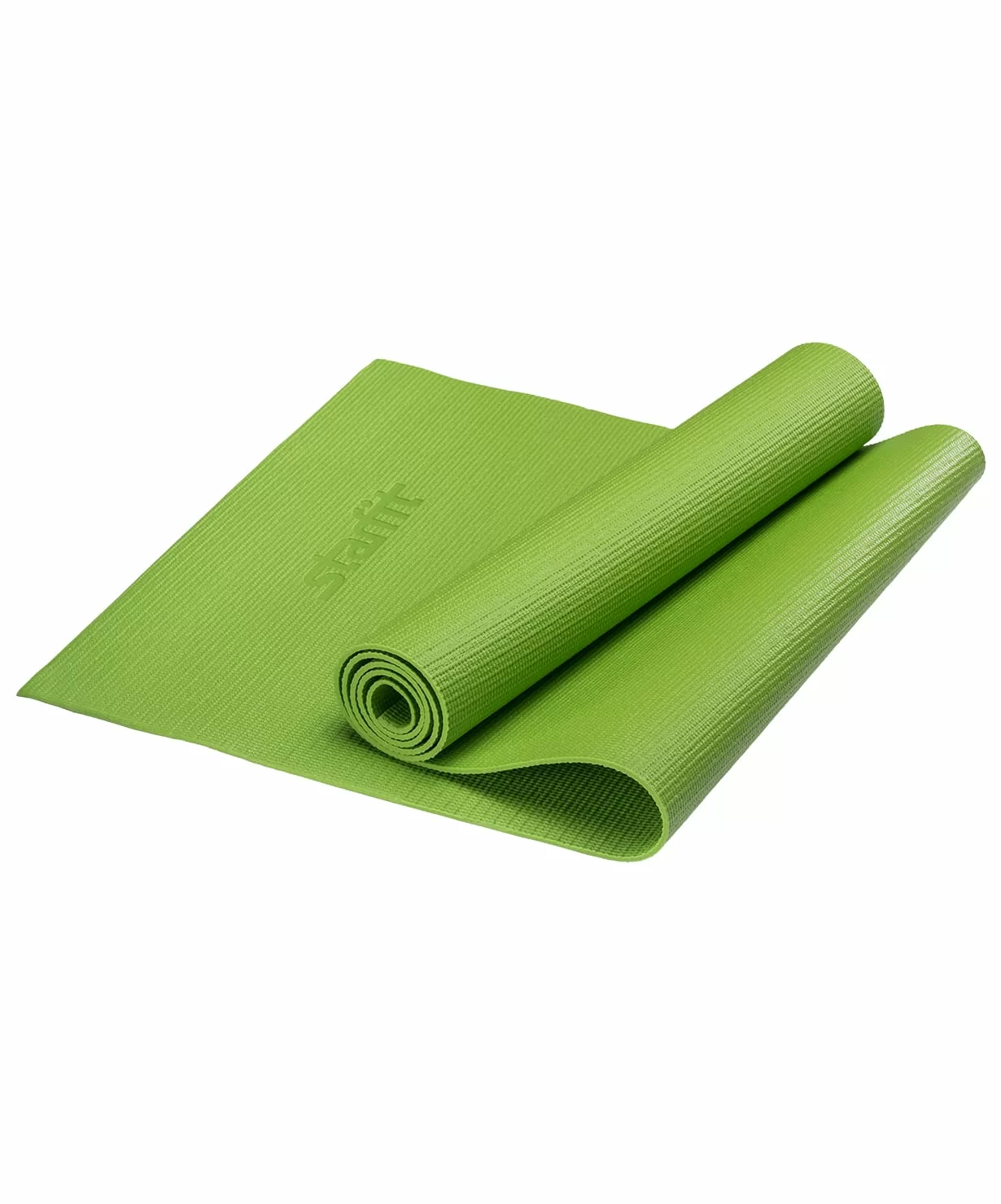 Реальное фото Коврик для йоги 173x61x0,4 см StarFit FM-101 PVC зеленый 7224 от магазина СпортЕВ