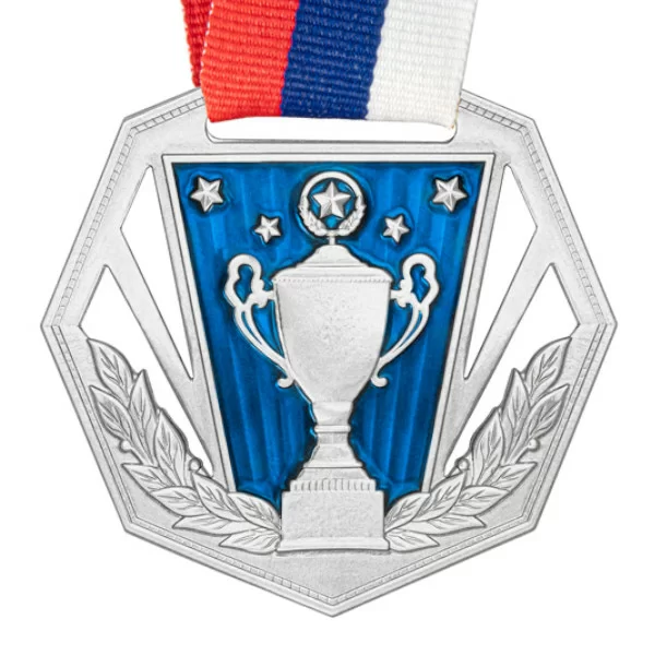 Реальное фото Медаль MZP 569-60/SM (D-60мм, s-2мм) с лентой от магазина СпортЕВ