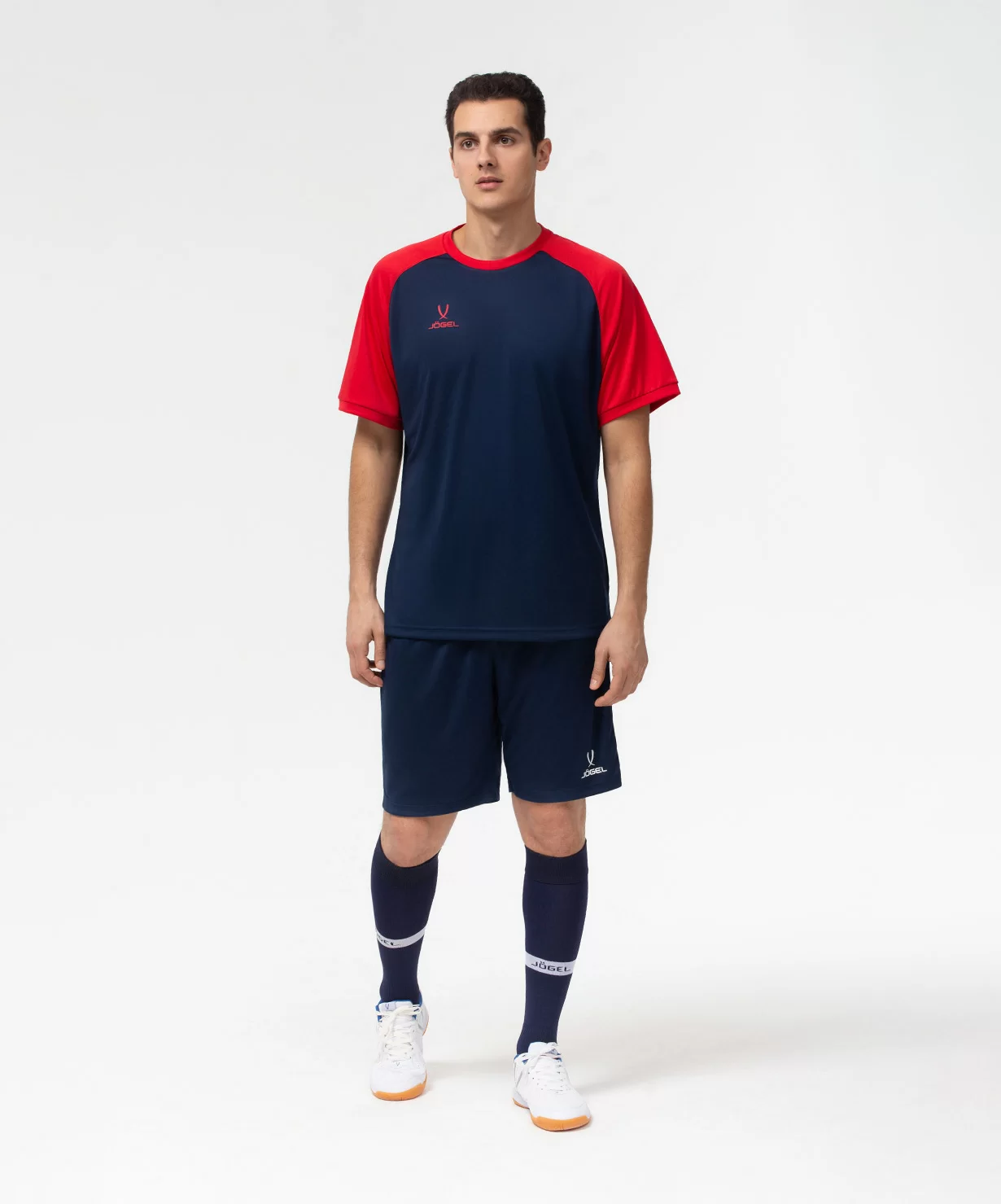 Реальное фото Футболка игровая CAMP Reglan Jersey, темно-синий/красный Jögel от магазина Спортев