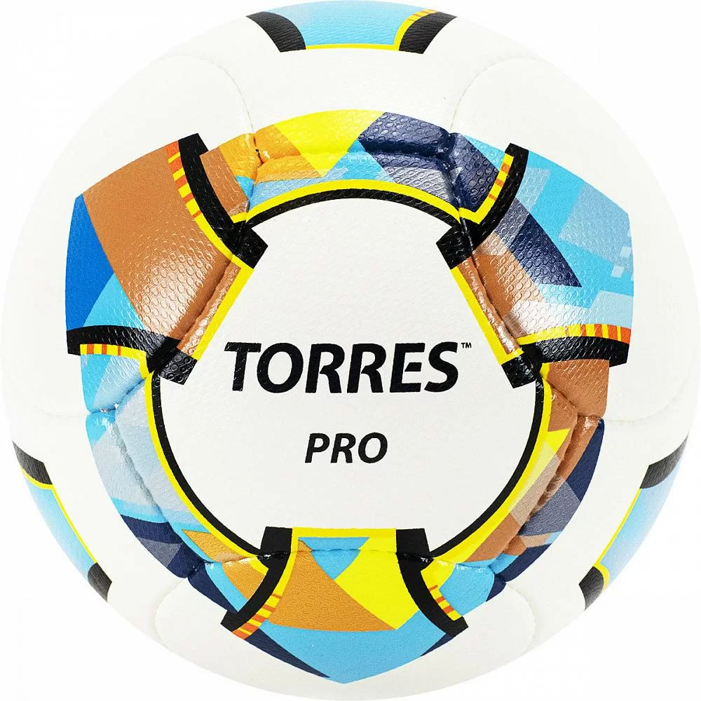 Мяч футбольный Torres Pro р.5 14 п. PU ручная сшивка бело-золот-черн F320015 Реальное фото Мяч футбольный Torres Pro р.5 14 п. PU ручная сшивка бело-золот-черн F320015 от магазина Спортев