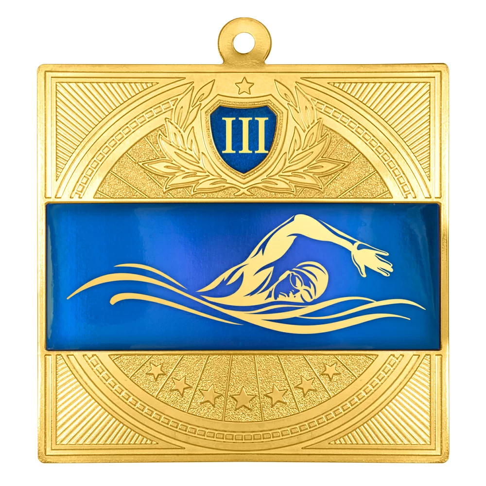 Реальное фото Медаль MZP 301-65/GBU кроль 2 место (65х65мм, s-2,5мм) латунь от магазина СпортЕВ