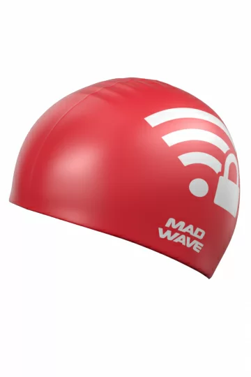 Реальное фото Шапочка для плавания Mad Wave WI-FI red M0550 04 0 05W от магазина СпортЕВ