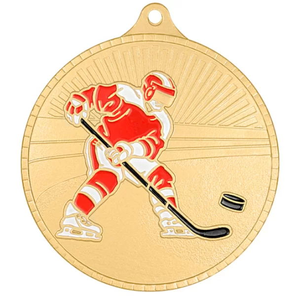 Реальное фото Медаль MZP 583-60/G хоккей (D-60мм, s-2 мм) сталь от магазина СпортЕВ