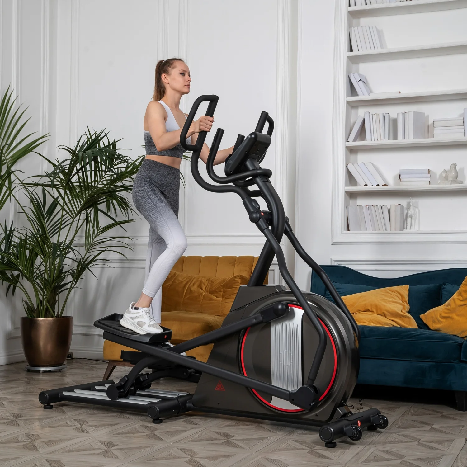 Реальное фото Эллиптический тренажер DFC E97614 магн.эл.привод от магазина Спортев