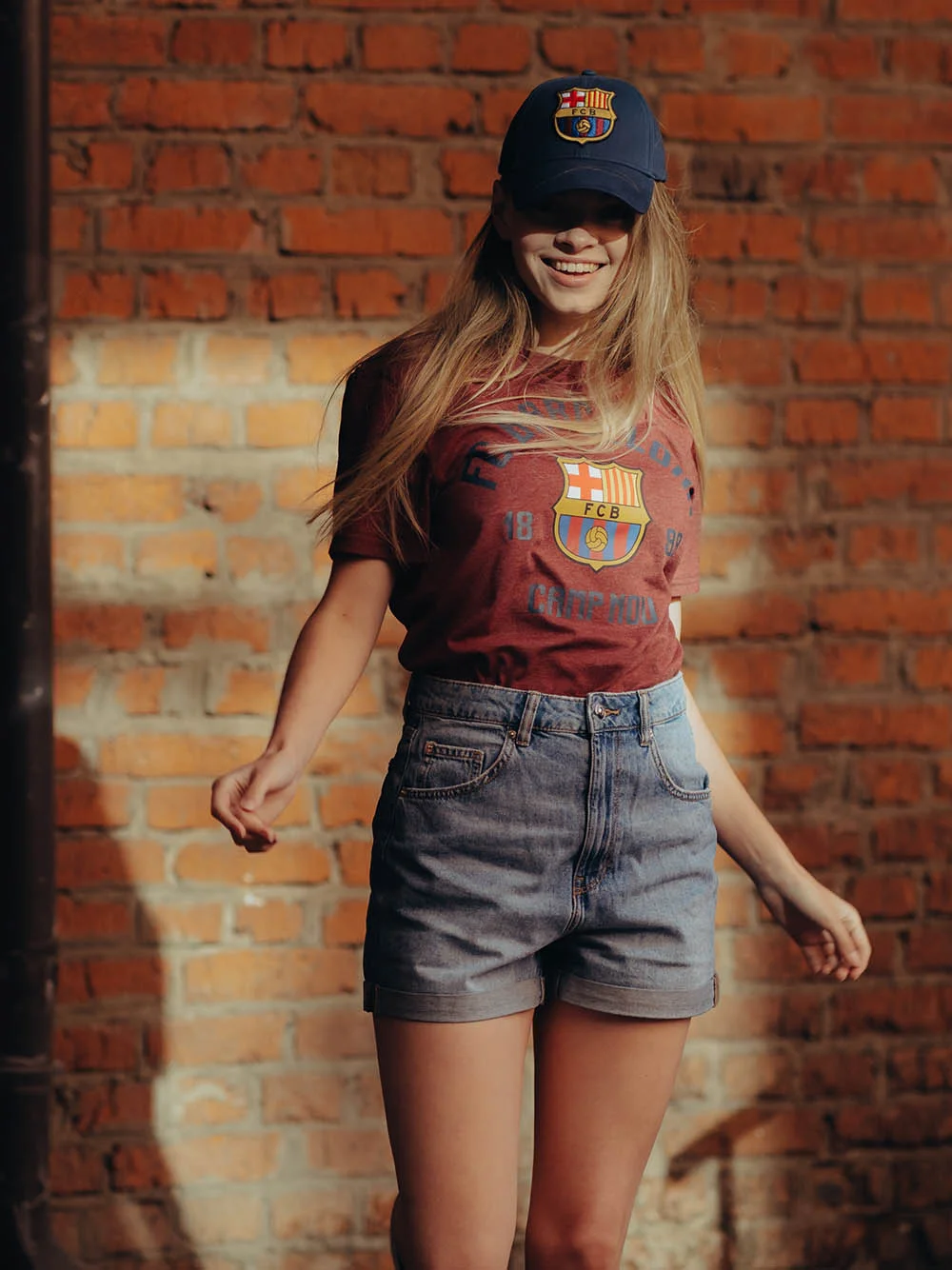 Реальное фото Бейсболка Barcelona синяя р.55-58 107752 от магазина Спортев