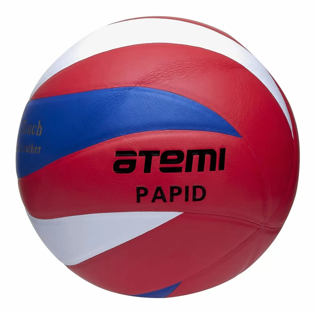Реальное фото Мяч волейбольный Atemi Rapid синт кожа, RU Soft черный/белый/красный от магазина СпортЕВ