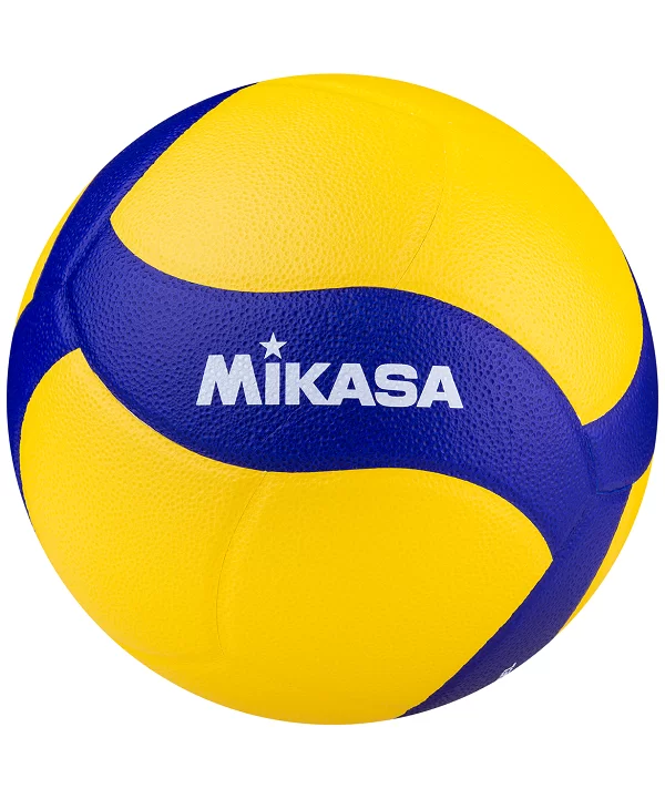 Реальное фото Мяч волейбольный Mikasa V320W р.5 желто-синий от магазина СпортЕВ