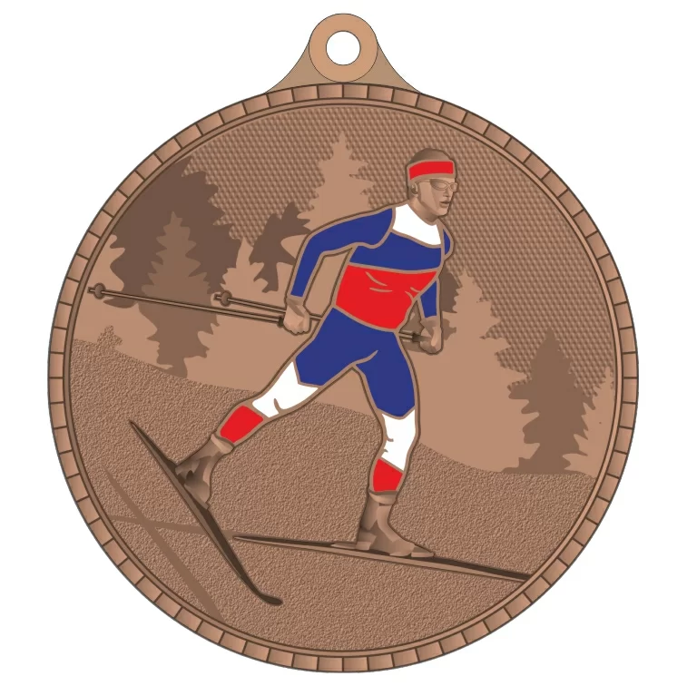 Реальное фото Медаль MZP 614-55/В лыжник (D-55мм, s-2 мм) от магазина СпортЕВ