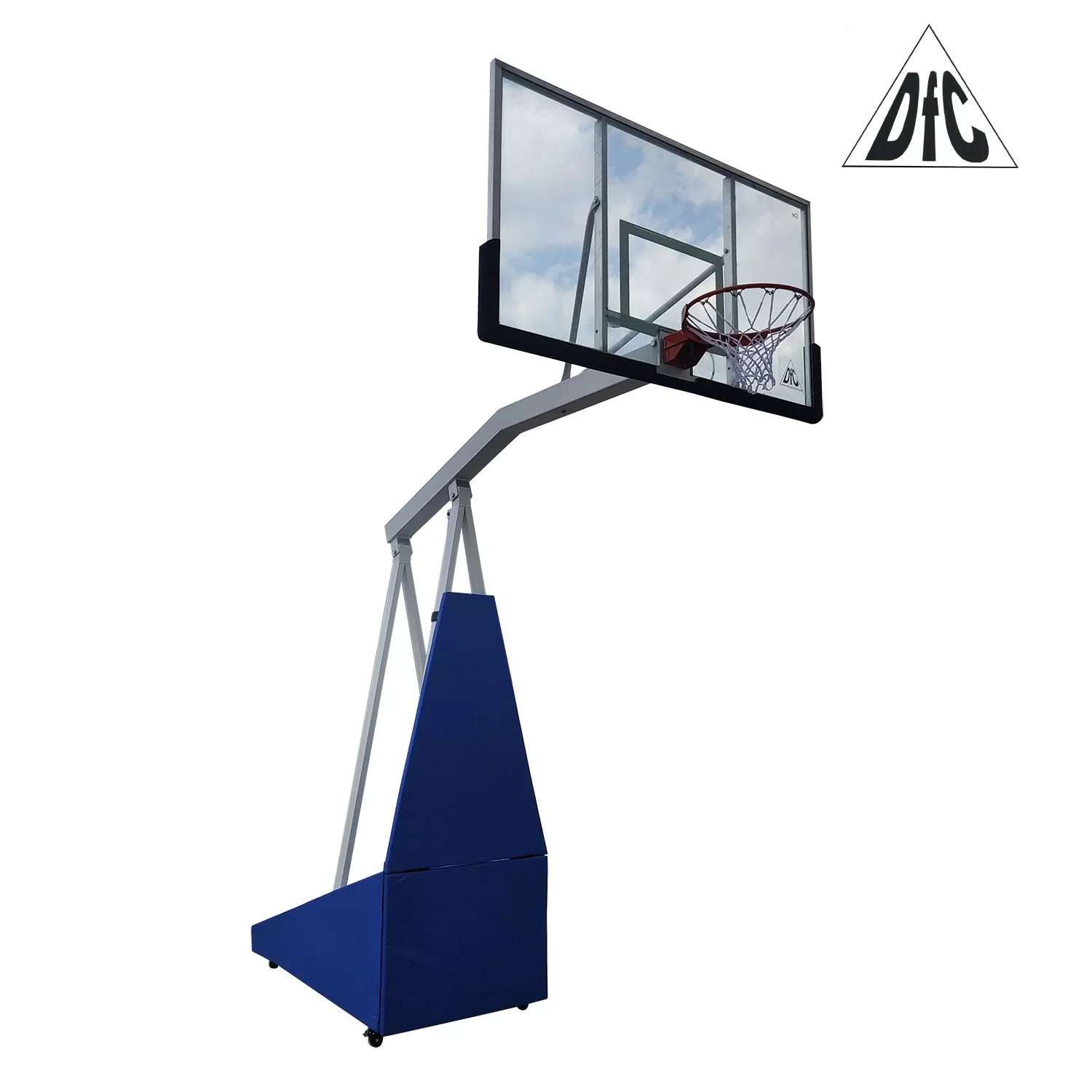 Реальное фото Баскетбольная мобильная стойка DFC STAND72G PRO 180x105см стекло 12мм (шесть коробов) от магазина СпортЕВ
