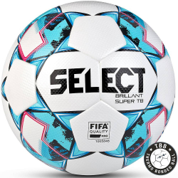 Мяч футбольный SELECT Brillant Super TB V21 №5 FIFA PRO ПУ микрофиб термосш. бел-гол 810316-102