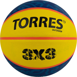 Мяч баскетбольный Torres 3х3 Outdoor размер №6 резина желто-синий B022336