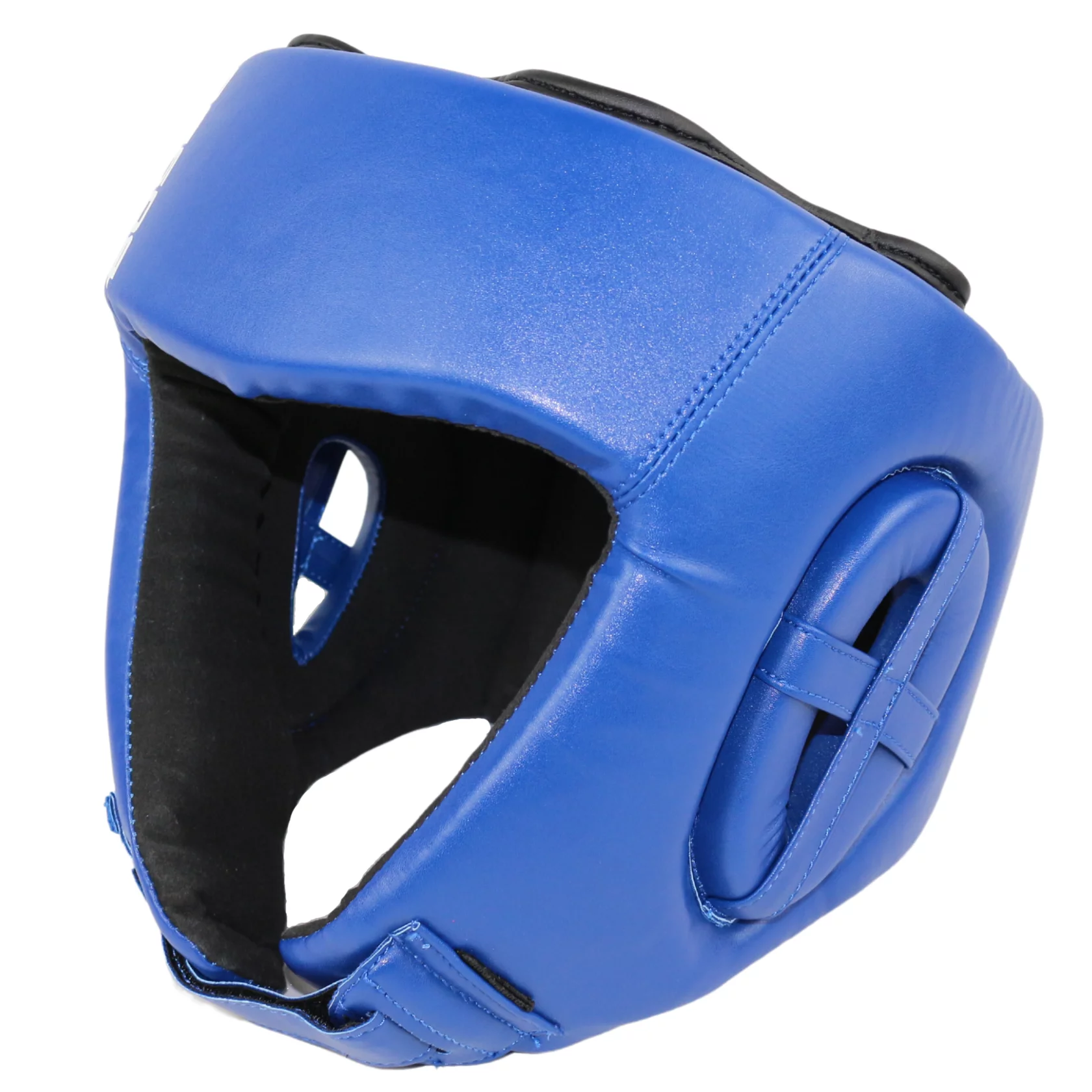 Реальное фото Шлем боксерский BoyBo Titan кожа, одобрен ФРБ, синий IB-24-1 от магазина СпортЕВ