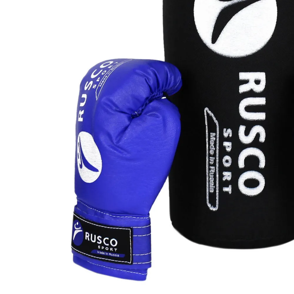 Реальное фото Набор боксерский для начинающих RuscoSport (мешок 2.5 кг + перчатки бокс. 6 oz) черно-синий от магазина СпортЕВ