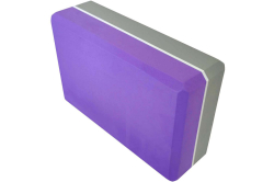 Блок для йоги E43765 полумягкий серый-фиолетовый 10022418