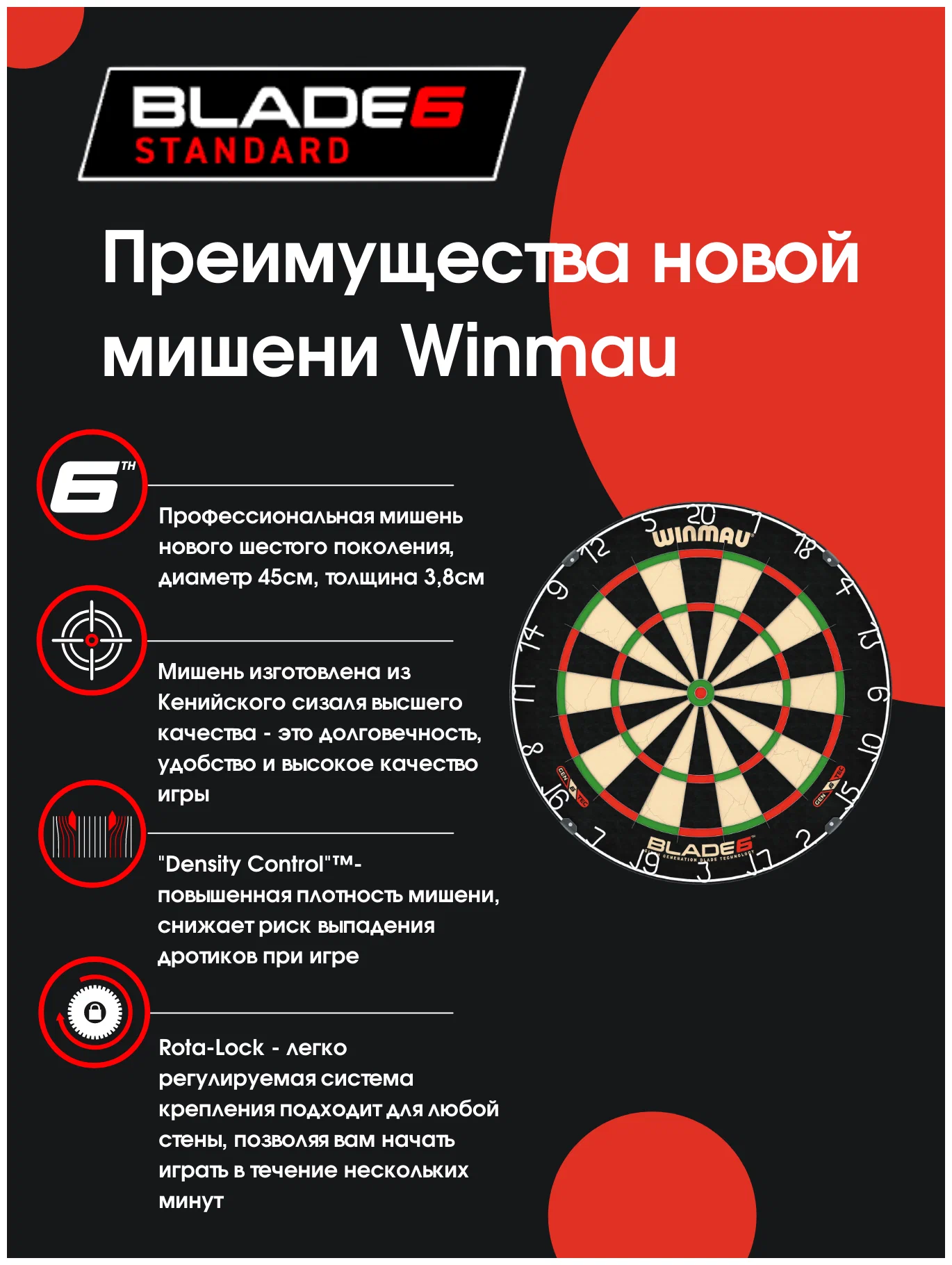 Реальное фото Мишень Winmau Blade 6 от магазина Спортев