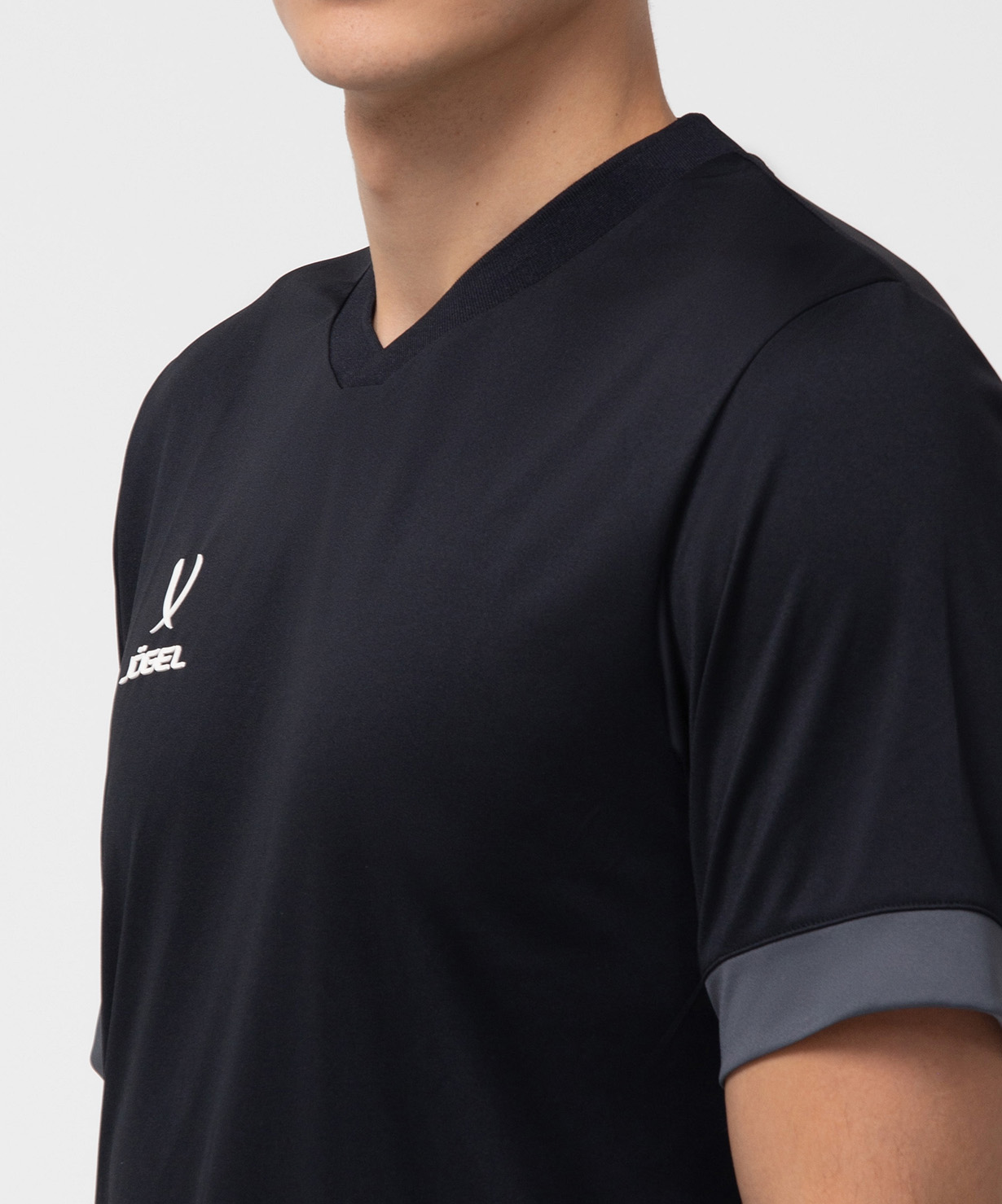 Реальное фото Футболка игровая JÖGEL DIVISION PerFormDRY Union Jersey, черный/темно-серый/белый от магазина Спортев