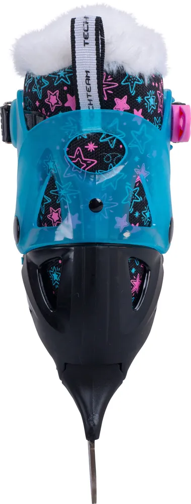 Реальное фото Коньки раздвижные TechTeam Iceroll черный/голубой от магазина Спортев