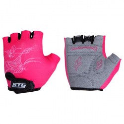 Перчатки STG детские быстросъемные с защитной прокладкой, на липучке розовые Х61898