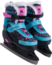 Коньки раздвижные TechTeam Iceroll черный/зеленый