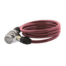 Замок трос 6х1000 мм STG кодовый, красный Х82788